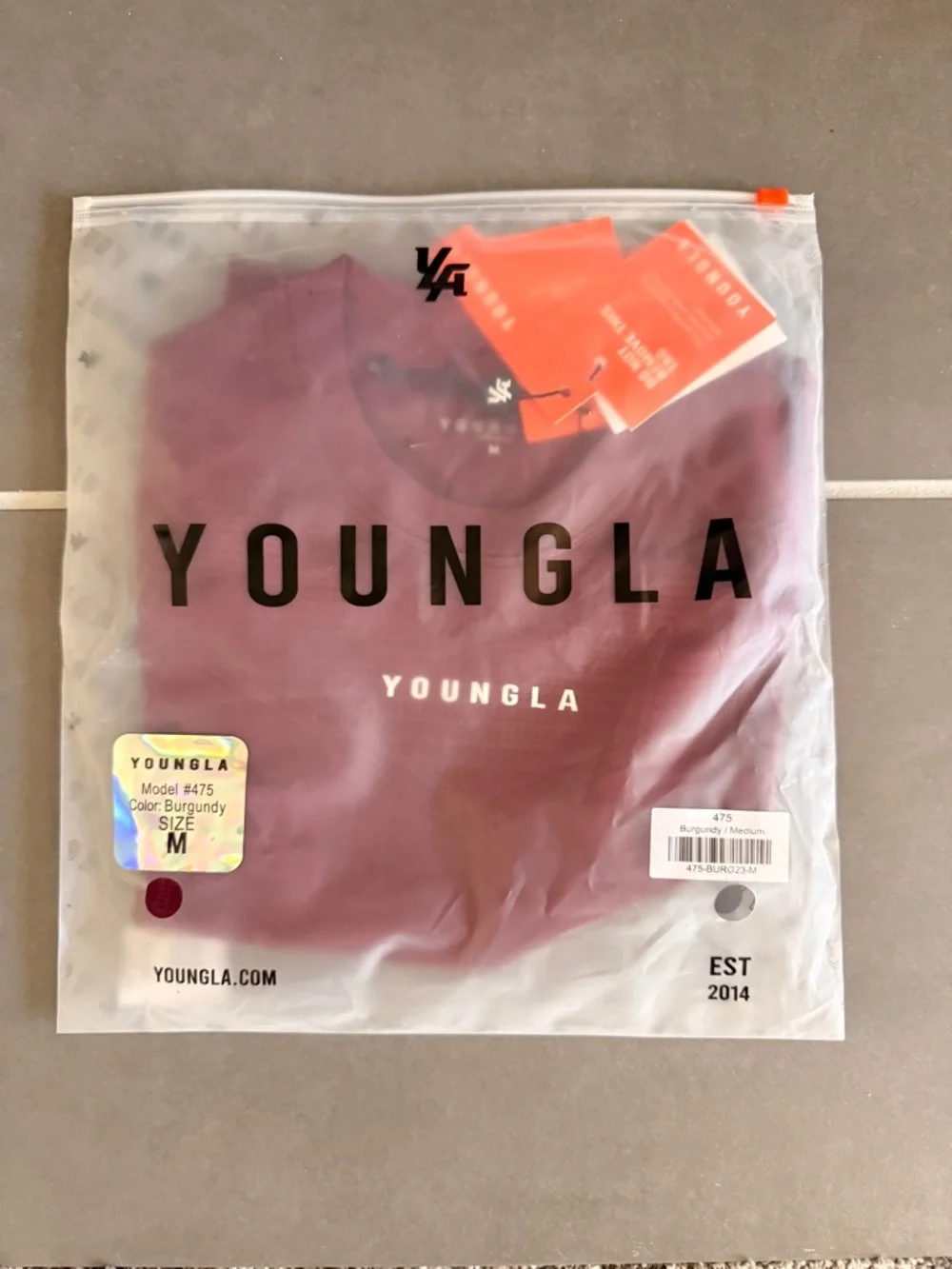 YoungLA 475 Supervillain Compression Tee, Size M, Burgundy, NWT - Picture 2 of 7